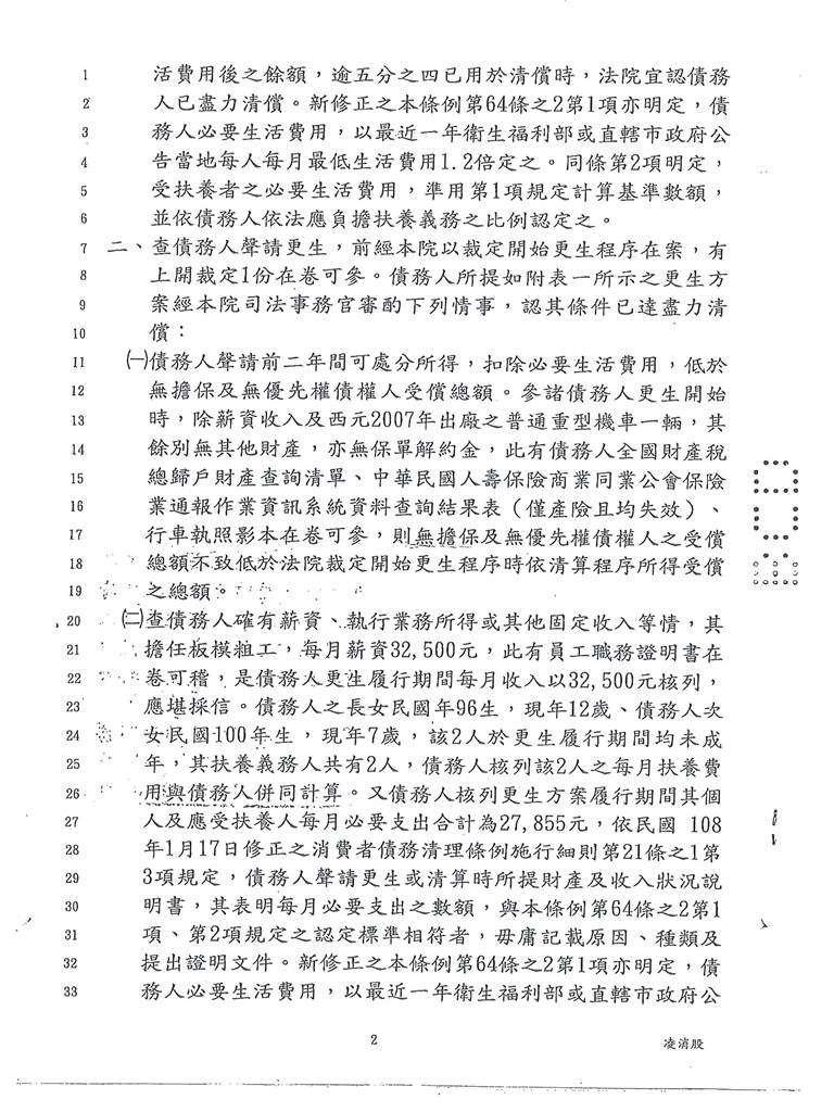 債務更生|更生清算|更生免費諮詢|新北地院債務更生成功核准，總債務約1073萬，僅償還約33萬