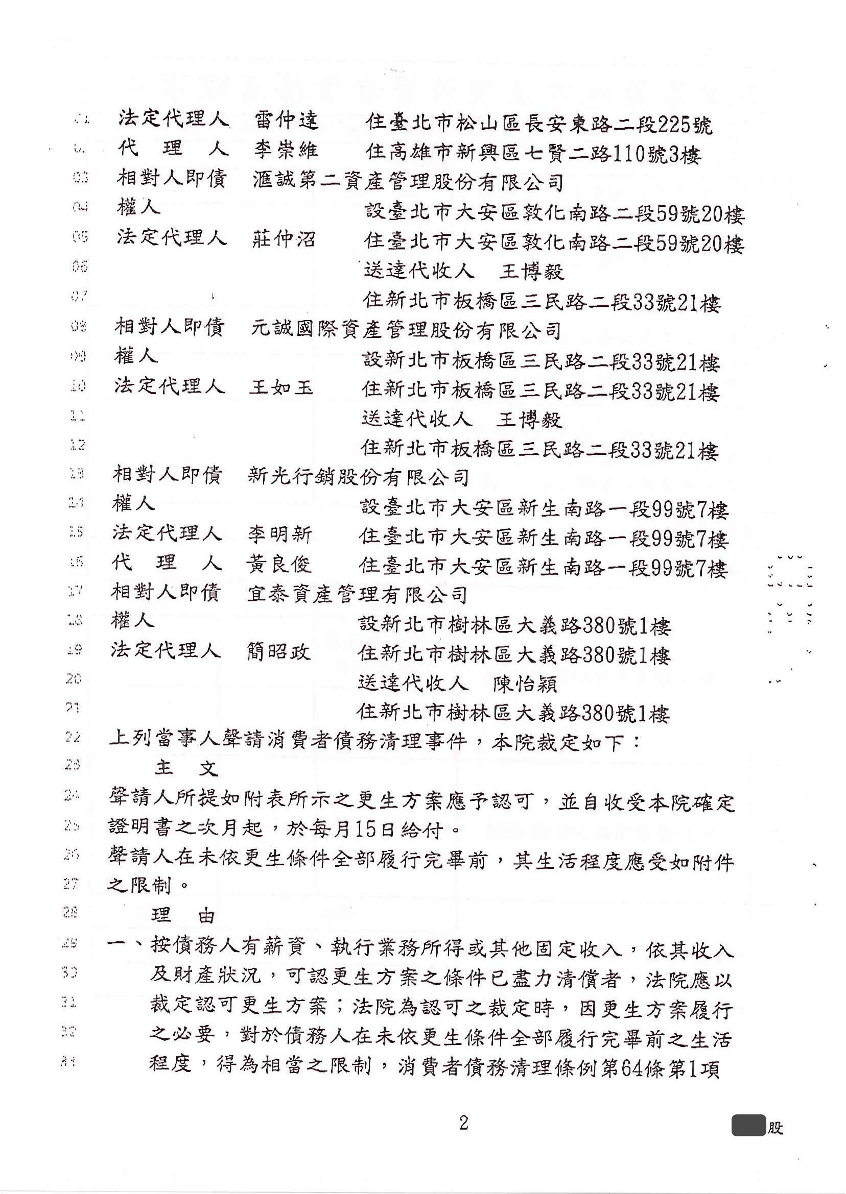 更生免費諮詢|更生協商|卡債更生|高雄地院債務更生成功核准，總債務約650萬，僅償還約27萬